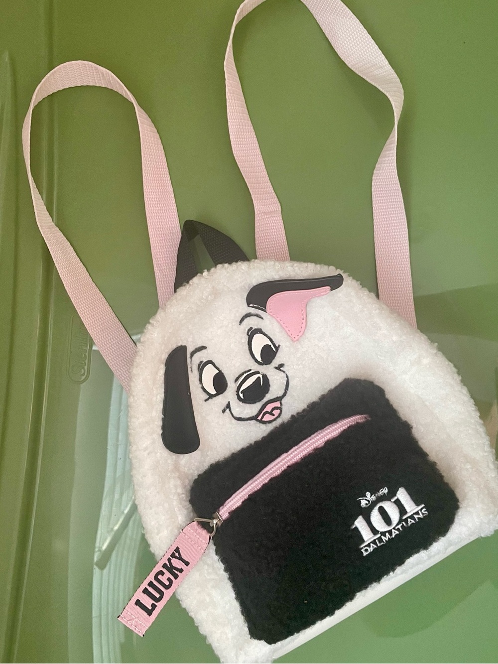 Disney 101 Dalmatians Lucky Plush Kids Backpack - White, Black & Pink